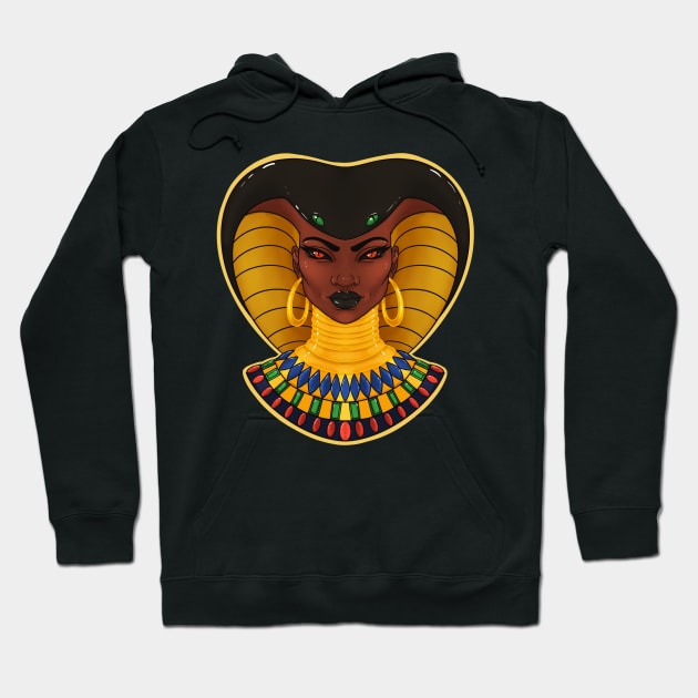 Queen Cobra| Black Fantasy Art Hoodie by kiraJ